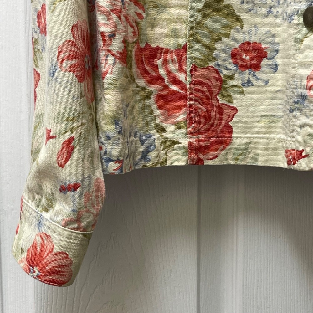 Vintage Coldwater Creek Med Floral Tapestry Jacket Cottagecore Cropped Boho 90's - Picture 5 of 13